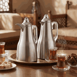 طقم ترامس عبق السيف غاليري، 1/0.7 لتر، خامة داخلية زجاج، 3 قطع، طوفرية ، يد شفاف - فضي شفاف product image 2