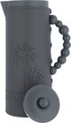 Al Saif Gallery Royal 7T thermos, 1 liter, leather covered, palm pattern, glass inner case, plastic outer case - dark gray product image 4