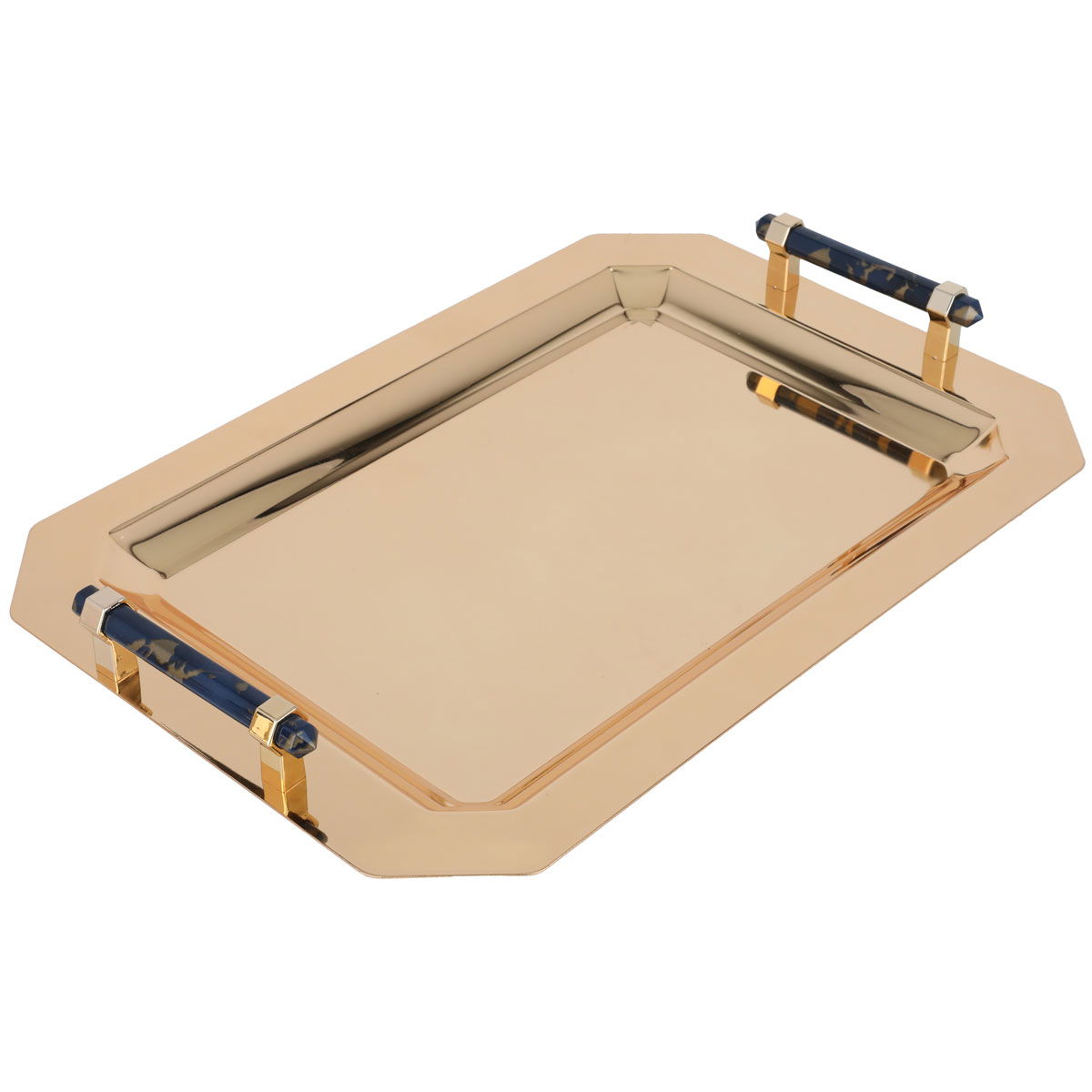 Al Saif Gallery steel tofir set, 43x30x5 cm, 2 dates with lid, marble handle, 3 pieces - gold product image 2