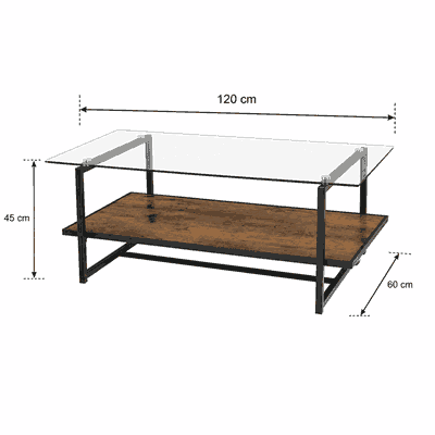 طقم طاولات خشب MDF و معدن، 5 قطع - بنى product image 4