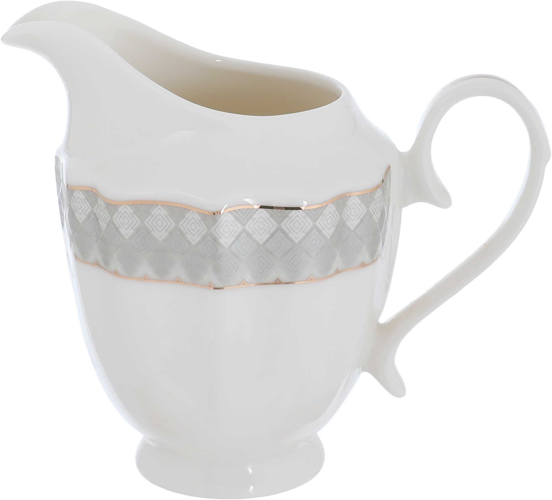طقم سفرة بورسلان فيكتوريا السيف غاليري، 166 قطعة، منقوش فضي، خط ذهبي - أبيض product image 19