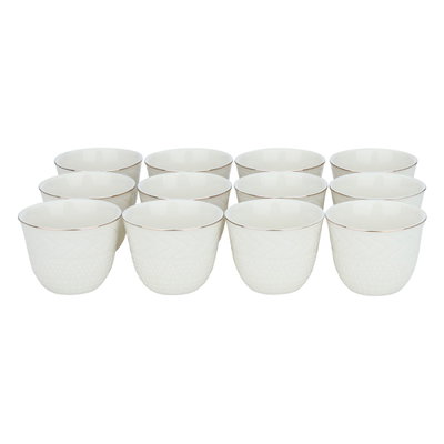 طقم فناجين قهوة بورسلان السيف غاليري، 12 قطعة - ابيض product image 1