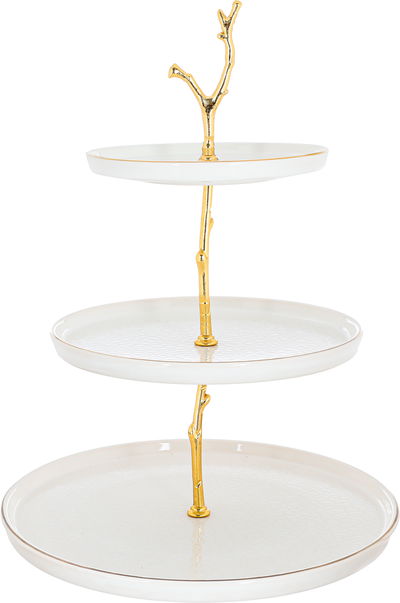 Al Saif Gallery Porcelain Dessert Serving Stand, 3 Levels - White product image 2