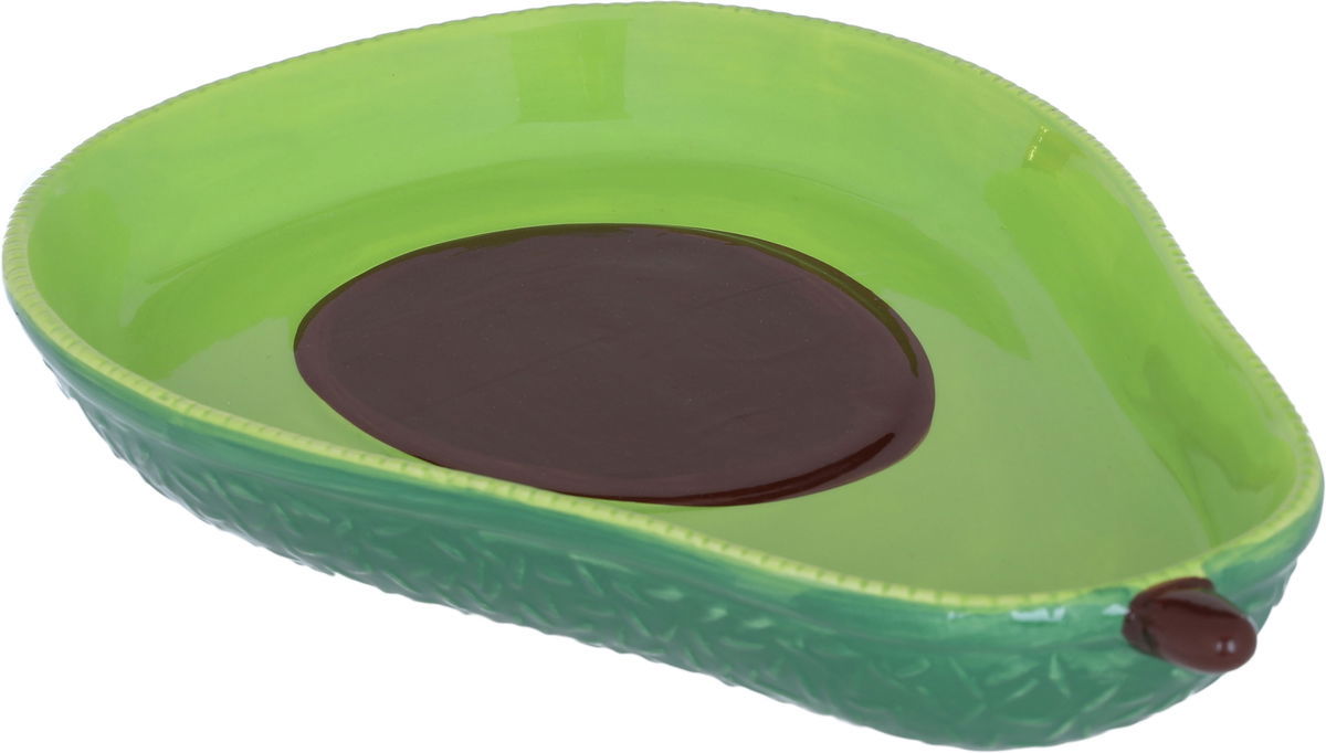 Al Saif Gallery porcelain dessert plate, 30.3 x 20.2 x 3.6 cm, avocado shape - green product image