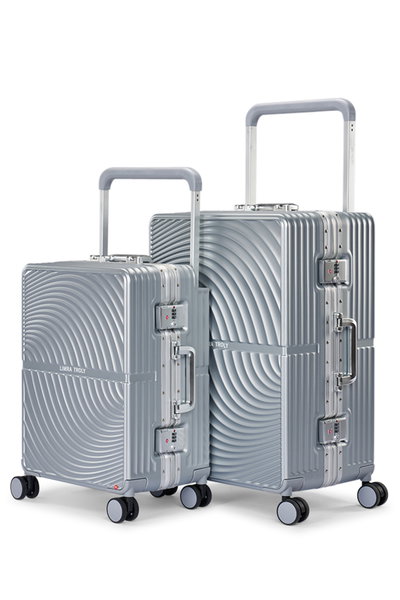 طقم شنط سفر بولي كربونات ليمرا، 2 مقاس، 4 عجلات، LMA-1912 - فضي product image 2