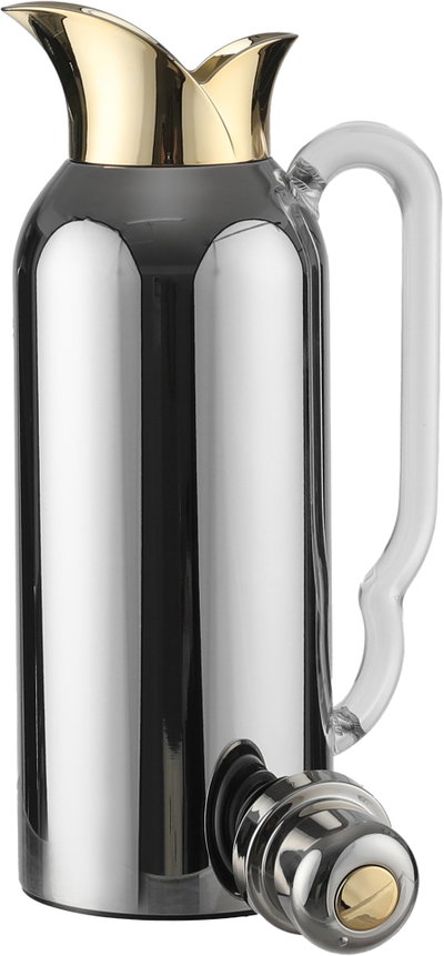AlAl Saif Gallery Tuwaiq Thermos Set, 1/0.75 L, Glass Inner Material, Transparent Handle - Silver Gold product image 6
