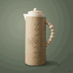 Al Saif Gallery Royal 7T thermos, 1 liter, leather covered, moon pattern, glass inner case, plastic outer shell - beige product image 1