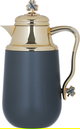 Al Saif Gallery Fatima thermos set, 1/0.7 liter, two pieces, thermal glass inner container, steel outer shell - dark gray product image 6