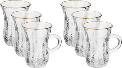 طقم بيالات شاي زجاج ماكس جلاس، 88 مل، 6 قطع - شفاف product image 1