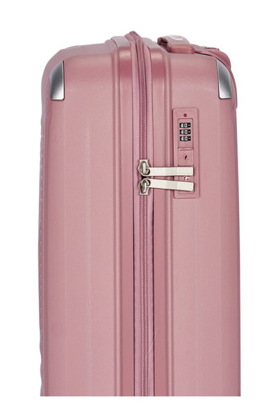 طقم شنط سفر بولي بروبيلين ليمرا، 3 مقاسات، 4 عجلات، بزاوية 360 درجة، LMA-PP513 - روزجولد product image 5