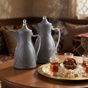 طقم ترامس طيف السيف غاليري، 0.7 / 1 لتر، 2 قطعة، خامة داخلية زجاج، يد شفاف، غطاء ضغاط - رمادي غامق product image 2