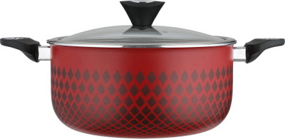 طقم قدور تيفال رد فلام، 7 قطع، غطاء زجاج - أحمر أسود product image 4