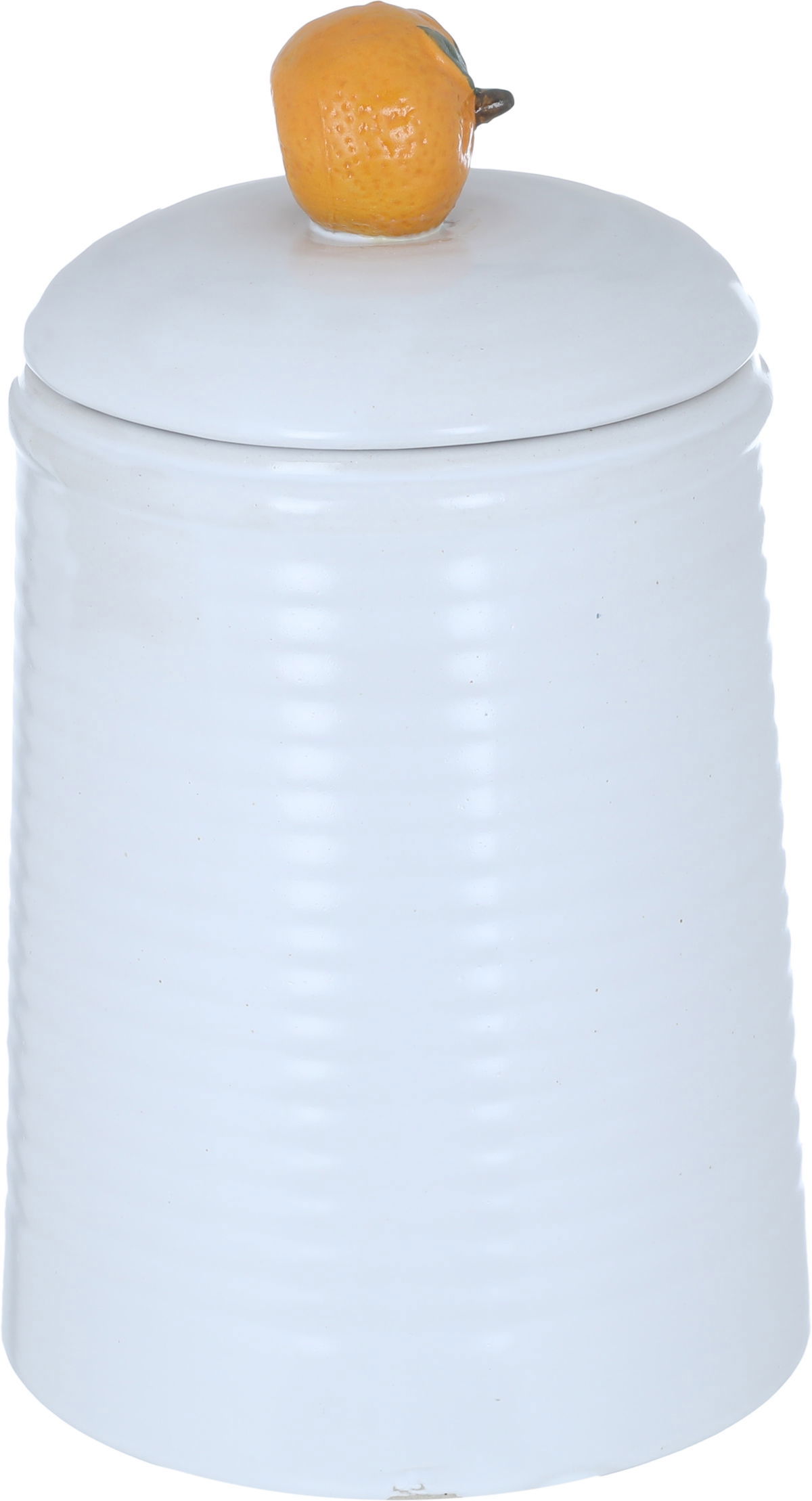 Al Saif Gallery porcelain spice jar, 14.6 x 14.6 x 24.2 cm, orange lid, large - white product image