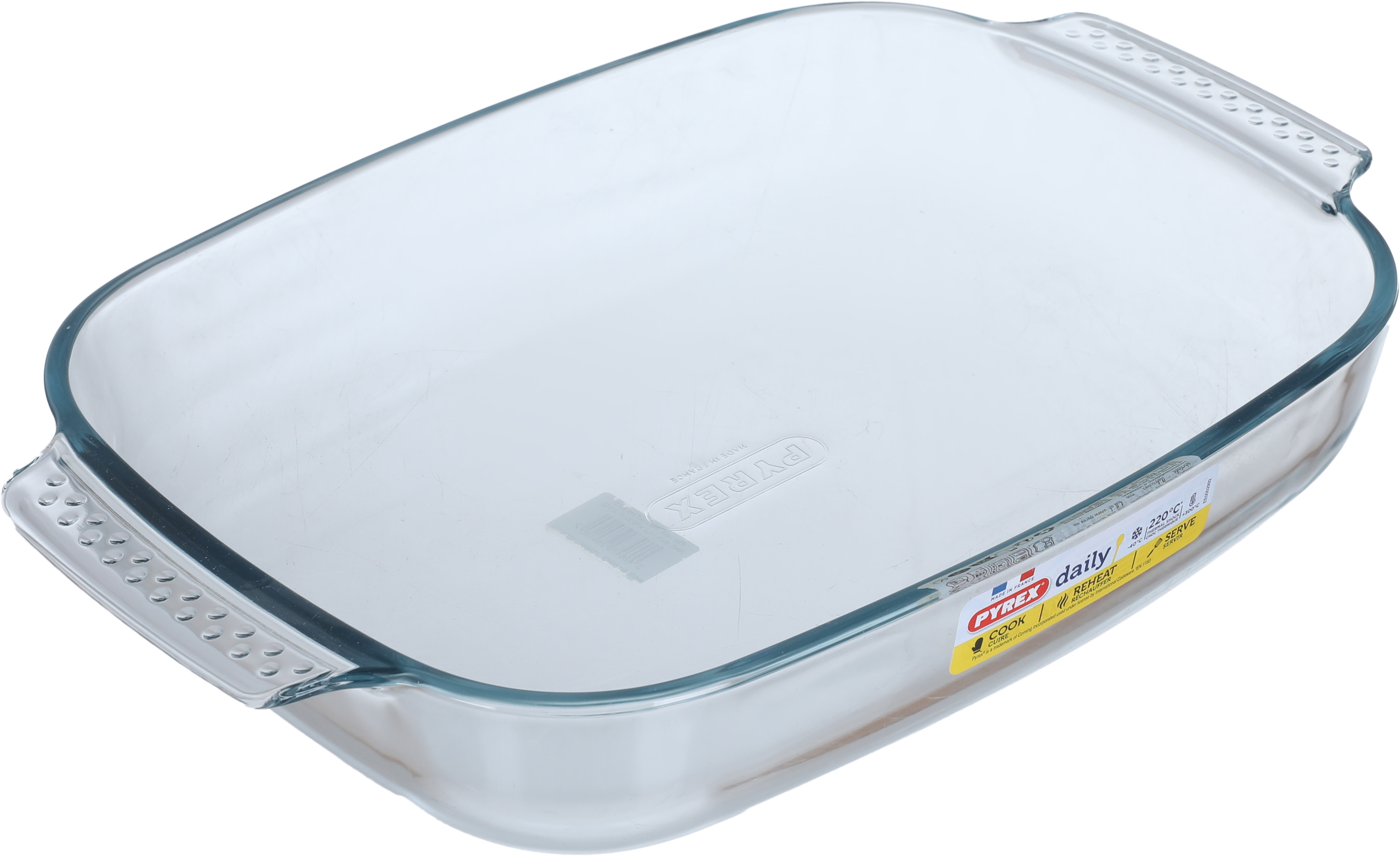 Pyrex Glass Oven Tray with Handle, 3.7 L, Rectangular - Clear product image 2