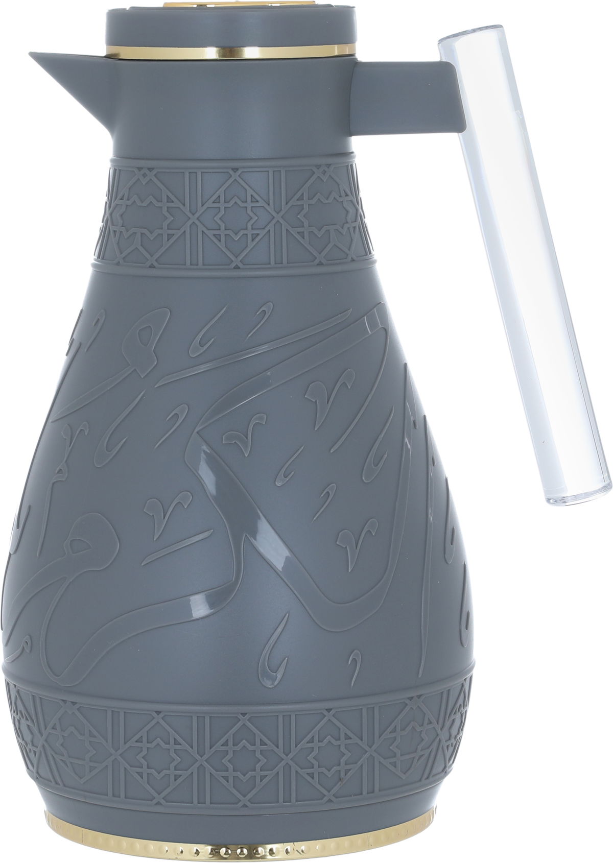 Al Saif Gallery Karam thermos set, 1/0.65 liter, Islamic pattern, thermal glass inner shell, plastic outer shell - gray product image 4