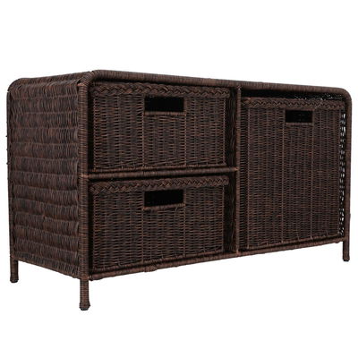 Al Saif Gallery Wicker Wardrobe, Three Baskets - Dark Brown product image 2