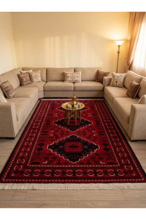 سجادة بوليستر سجادتي، 160×230 سم، نقشة نجد - أحمر product image 2