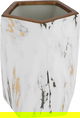 Al Saif Gallery porcelain vase, 10 x 10 x 15 cm, pentagon shape - white marble product image 1