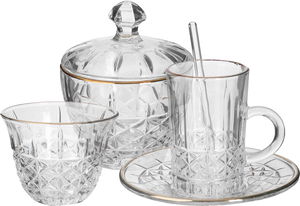 Al Saif Gallery Glass Bialat Serving Set, 26 Pieces - Clear product image