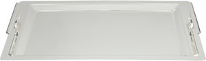 Al Saif Gallery Stainless Steel Serving Tray, 43x28x1.6 cm, Rectangular - Silver product image 2