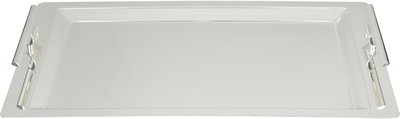 Al Saif Gallery Stainless Steel Serving Tray, 43x28x1.6 cm, Rectangular - Silver product image 2