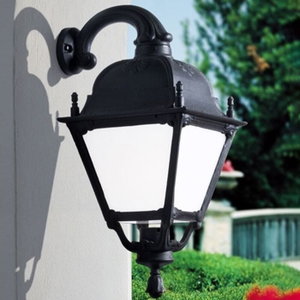 فانوس جدارى بلاستيك الراتنج المقاوم فوماقالي، قاعدة لمبة E27، 66×39 سم - اسود product image