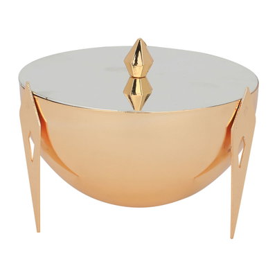 تمرية استيل السيف غاليري، دائرية، بغطاء، بأرجل ذهبي - فضي product image 4