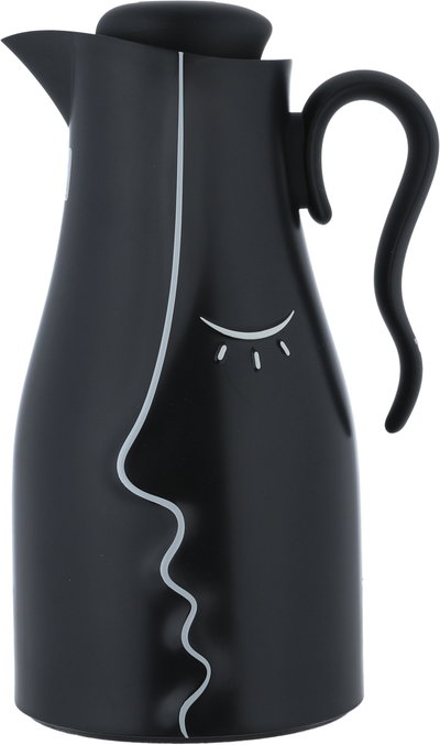 Al Saif Gallery Hawaa Thermos Set, 0.7/1 Liter, 2 Pieces, Inner Glass Case, Outer Plastic Body - Black product image 3