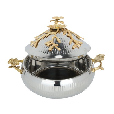 حافظة طعام استيل ماكسيما، 24 سم - فضي ذهبي product image 2