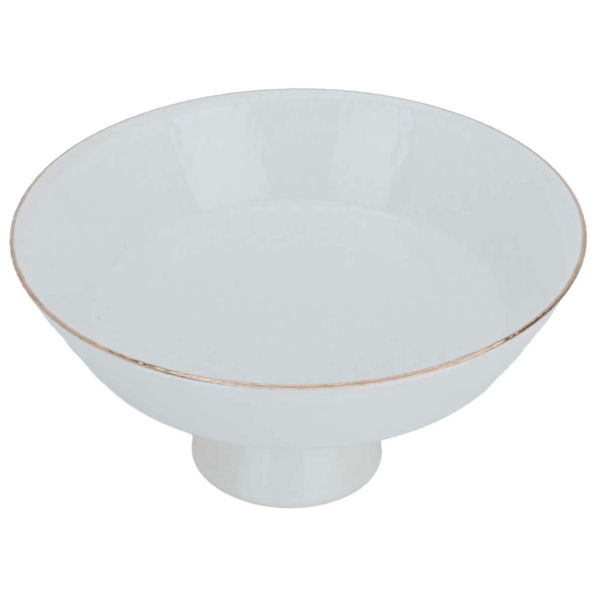 Al Saif Gallery porcelain serving stand, 20 cm, round, gold line with base - white product image 2