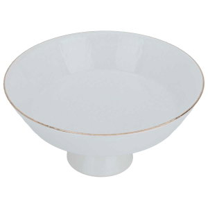 Al Saif Gallery porcelain serving stand, 20 cm, round, gold line with base - white product image 2