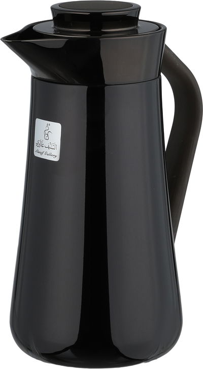 ترمس الهدا ستانلس استيل السيف غاليري، 0.7 لتر، يد خشبي غامق، خدمة ذاتية، ضغاط - أسود لامع product image 3