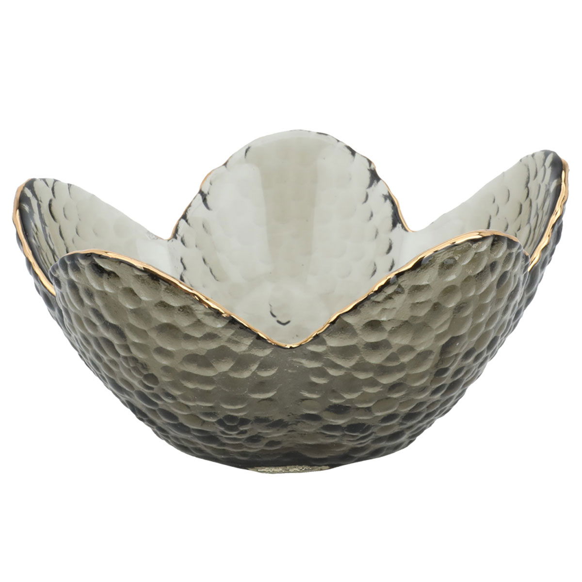 صحن زجاج السيف غاليري، 5.5×12×6 سم، شكل وردة - رمادي فاتح product image