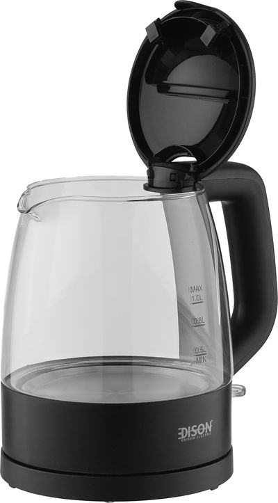 Edison Keg5832-Gs Stainless Steel Electric Kettle, 2200-1850W, 1L, Black Handle - Black Clear product image 3