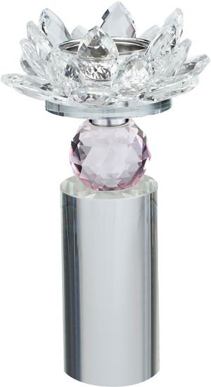 مبخرة زجاج السيف غاليري، قاعدة كرة ،10x10x19 سم - شفاف وردي product image