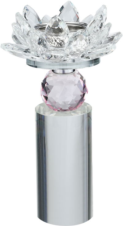 مبخرة زجاج السيف غاليري، قاعدة كرة ،10x10x19 سم - شفاف وردي product image 1