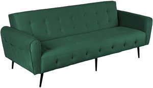 كنبة سرير مونتيلا خشب سويدي باك كومفورت، 190x70x90 سم، قماش مخمل - أخضر داكن product image