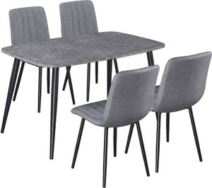طاولة طعام خشب MDF مع 4 كراسي، 75×130×80 سم - رمادي product image 2