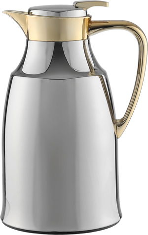 ترمس الدرعية السيف غاليري، 1.3 لتر، حافظة داخلية زجاج حراري، هيكل خارجي استيل - فضي ذهبي product image