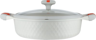 طقم قدور داي كاست الومنيوم روبوست، 9 قطع، غطاء زجاج، يد سيليكون - كريمي product image 4