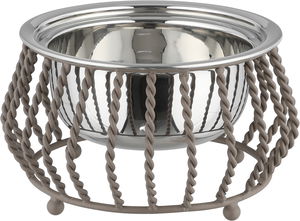 Al Saif Gallery Date tray with lid, Indian style, stainless steel, 15x15x22 cm, base - Silver Cappuccino product image 2