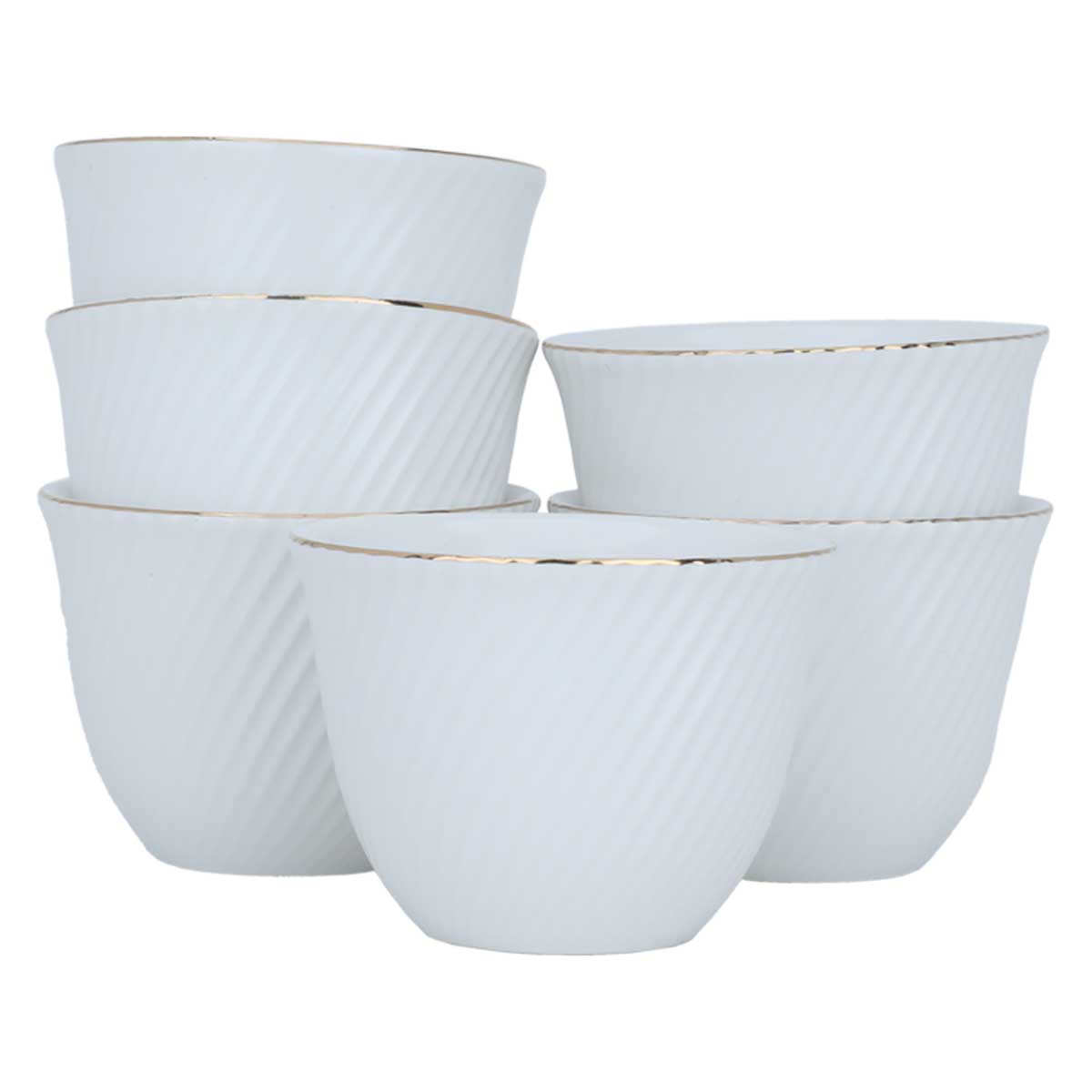 Al Saif Gallery Porcelain Arabic Coffee Cups Set, 80 ml, 12 Pieces - White product image