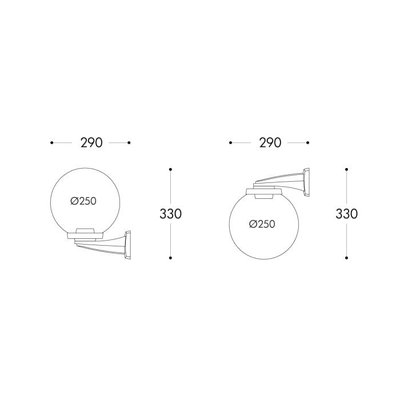 Wall light made of durable resin plastic, 29 x 33 cm, E27 bulb base - black product image 2
