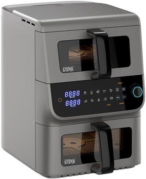 Winning Star ST-9693 Double Air Fryer, 6.5/3.5 Liter, 2500 Watts, Digital - Gray product image 2