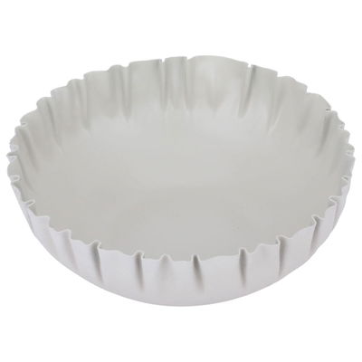 Al Saif Gallery Plated Iron Serving Bowl, 19.5 x 19.5 x 6.7 cm, Deep, Round - Light Gray product image 2