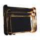 طقم طوفريات استيل بحواف ذهبي السيف غاليري، 3 قطع، مستطيل - أسود product image 1