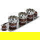 Al Saif Gallery Steel Bowl set, with wooden base, with serving tray, 4 pieces - Silver product image 2