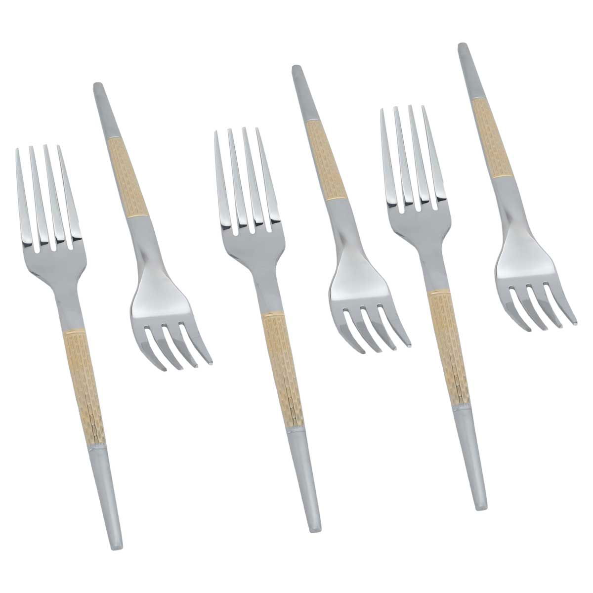 Al Saif Gallery steel spoon set, 24 pieces, gold-silver engraved product image 3