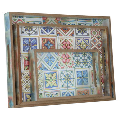 طقم طوفريات خشب السيف غاليري، 3 قطع - متعدد الالوان product image 1