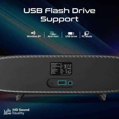 مكبر صوت بروميت دلتا-X، 20 واط 12 وضع اضاءة RGB، 6400 مللي أمبير، يدعم البلوتوث - اسود product image 3